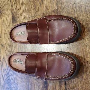 Womens Dexter brown leather clogs size 8